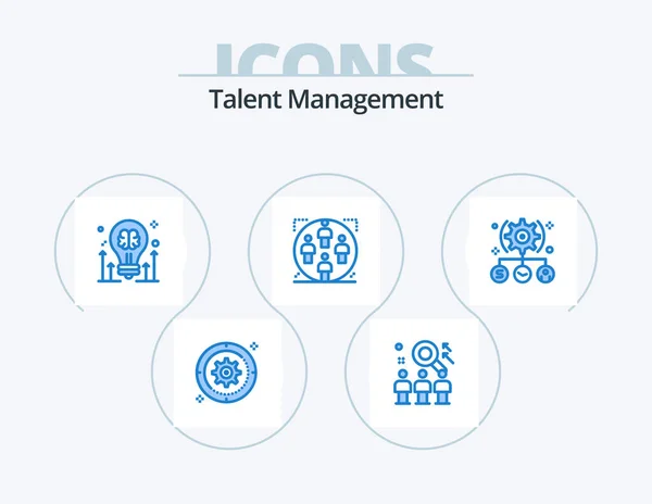Talent Management Blue Icon Pack Ikon Design Grupp Användare Användare — Stock vektor