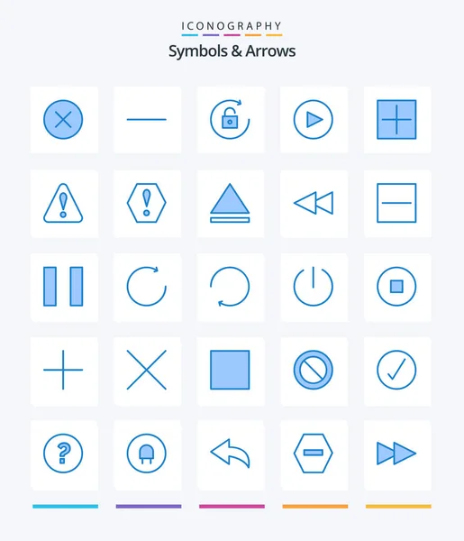 Creative Symbols Arrows Blue Icon Pack Error Triangle Circle Alert — Vettoriale Stock