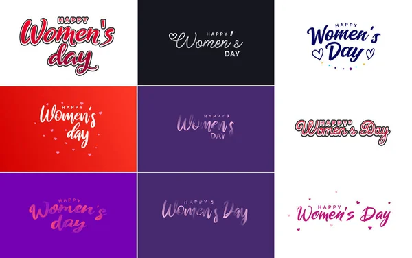 Set Cards International Women Day Logo — Archivo Imágenes Vectoriales