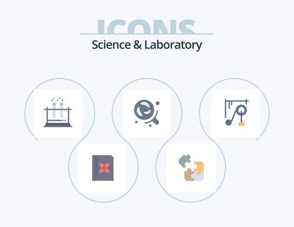 Science Flat Icon Pack Icon Design Machine Science Lab Research — Archivo Imágenes Vectoriales