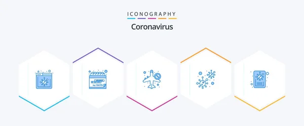 Coronavirus Blue Icon Pack Including Virus News Infrared Covid Infection — Image vectorielle