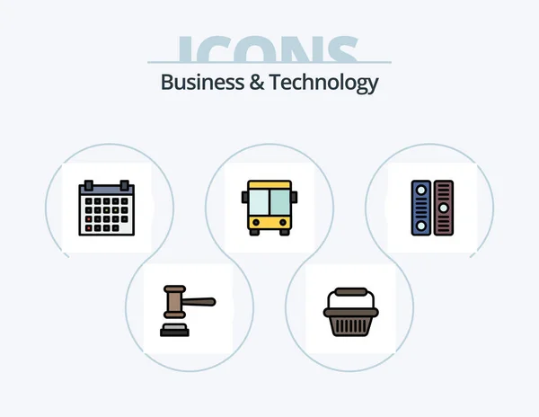 Business Technology Line Filled Icon Pack Icon Design Cooling Siren — Archivo Imágenes Vectoriales