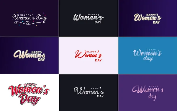International Women Day Vector Hand Written Typography Background — Vector de stock