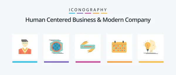 Human Centered Business Modern Company Flat Icon Pack Including User — Stockový vektor