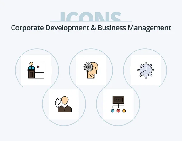 Corporate Development Business Management Line Filled Icon Pack Icon Design — Stock Vector
