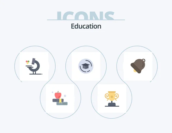 Education Flat Icon Pack Icon Design Science Education Alarm — Stock Vector
