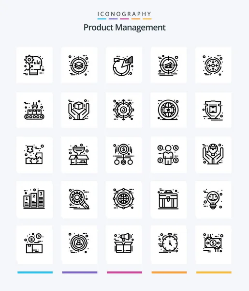 Creative Product Management Outline Icon Pack Product Management Product Target — Stock Vector