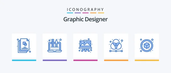 Графика Blue Icon Pack Включая Сетку Дизайнер Проектирование Дизайн Живопись — стоковый вектор