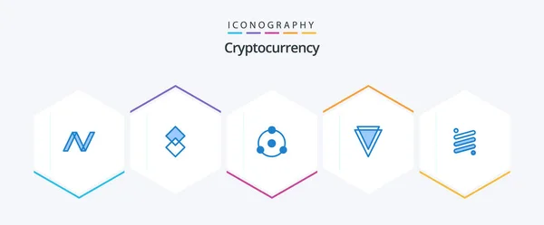 Cryptocurrency Blue Icon Pack Including Crypto Rise Coin Crypto Currency — Stock Vector