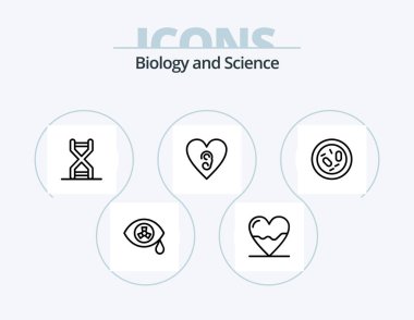 Biology Line Icon Pack 5 Icon Design. sick hair. hair. hospital. research. experiment