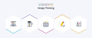 Design Thinking 25 Flat icon pack including painting. pencil. design. draw. vector