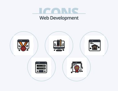 Web Development Line Filled Icon Pack 5 Icon Design. development. sitemap. protection. login. flowchart