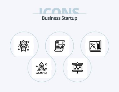 Business Startup Line Icon Pack 5 Icon Design. money. business. business. goal. business