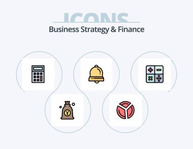 Business Strategy And Finance Line Filled Icon Pack 5 Icon Design. japan . money . math. calculate