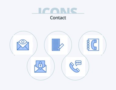 Contact Blue Icon Pack 5 Icon Design. letter. contact. conversation. communication. email