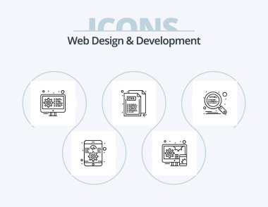 Web Design And Development Line Icon Pack 5 Icon Design. coding. settings. design. toolbox. kit