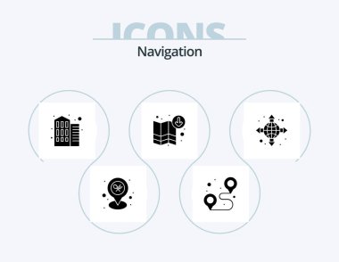 Navigation Glyph Icon Pack 5 Icon Design. globe. navigation. sign. map. arrow