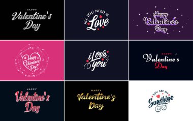 Love word art design with a heart-shaped gradient background