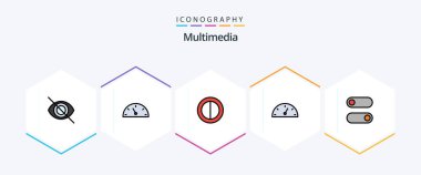 Multimedia 25 FilledLine icon pack including . dashboard. . switch
