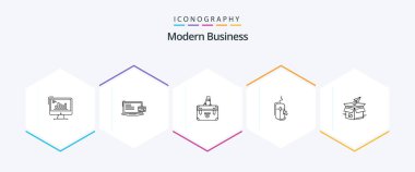 Modern Business 25 Line icon pack including marketing. case. business. business. suitcase