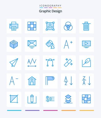 Creative Design 25 Blue icon pack  Such As edge. trash. circles. garbage. been
