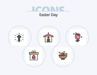 Easter Line Filled Icon Pack 5 Icon Design. easter. easter. celebration. cross. celebration