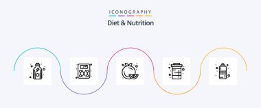 Diet And Nutrition Line 5 Icon Pack Including diet. soda. food. drink. coke