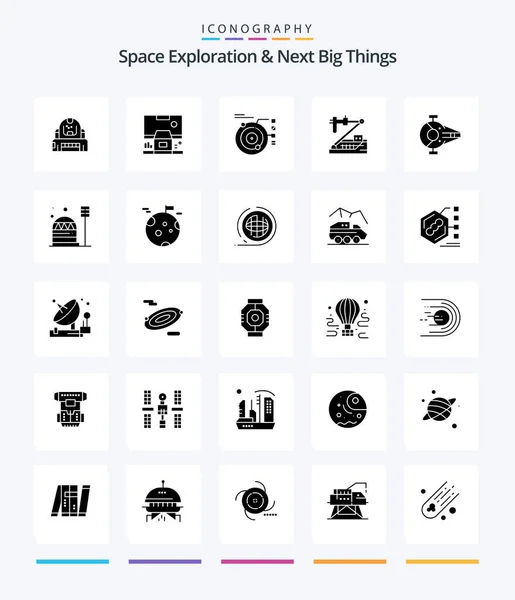 Creative Space Exploration Next Big Things Glyph Solid Black Icon — Vettoriale Stock
