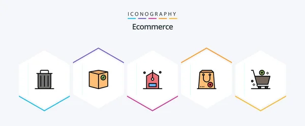Ecommerce Filledline Icon Pack Including Commerce Buy Counter — Vettoriale Stock