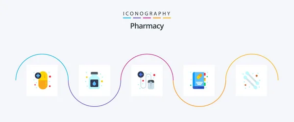 Pharmacy Flat Icon Pack Including Beauty Online Medical Book Booklet — Stock Vector