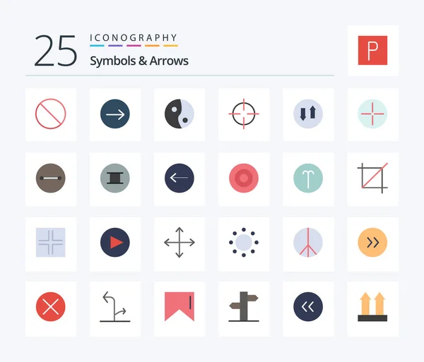 Symbols Arrows Flat Color Icon Pack Including Beliefs Oil Streaming — vektorikuva