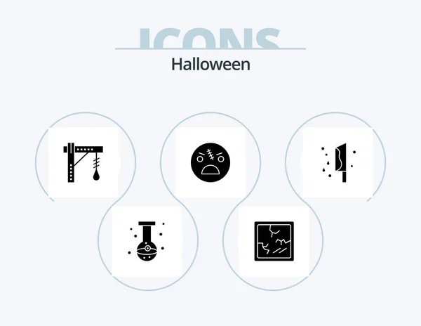 Halloween Glyph Icon Pack Projekt Ikony Zombie Przerażające Jasność Halloween — Wektor stockowy
