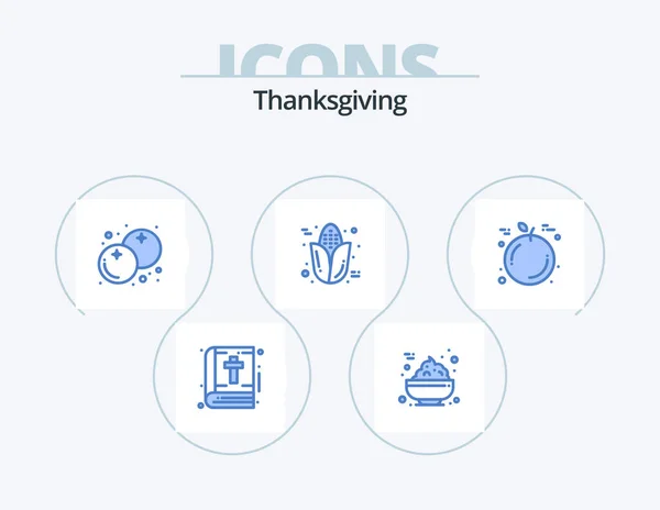 Thanksgiving Blue Icon Pack Icon Design Thanksgiving Fruit Cranberry Thanksgiving — Stock Vector