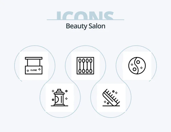 Beauty Salon Line Icon Pack Icon Design Kosmetika Krása Zrcadlo — Stockový vektor