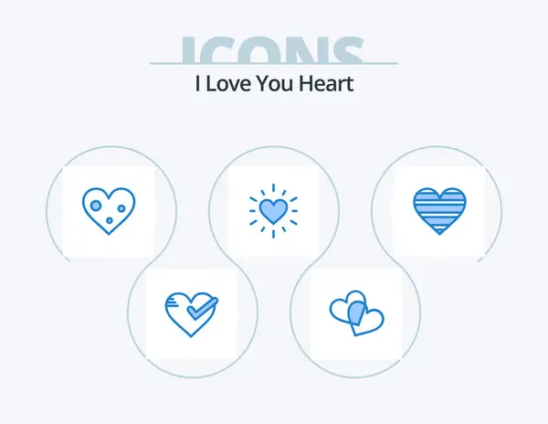Heart Blue Icon Pack Icon Design Heart Heart Valentine Heart — Stock Vector