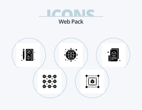 Web Pack Glyph Icon Pack Icon Design Blog Page Internet — Vector de stock