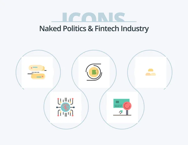Naked Politics Fintech Industry Flat Icon Pack Icon Design Cryptocurrency — Stock Vector