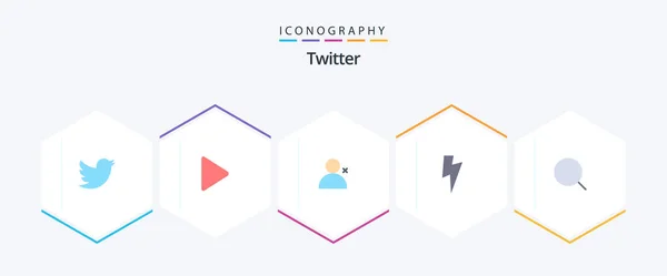 Twitter Flat Icon Pack Including Max Sets Tool Search — Vettoriale Stock