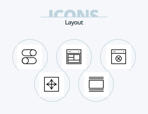 Layout Line Icon Pack Icon Design Layout Abstract Web Interface — Stok Vektör
