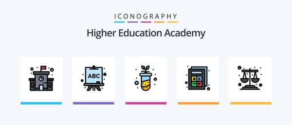 Academy Line Filled Icon Pack Including Success Achievement Balance Knowledge — Stok Vektör