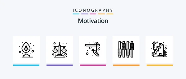 Motivation Line Icon Pack Including Work Time Time Target Creative — Wektor stockowy