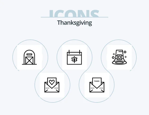 Thanks Giving Line Icon Pack Icon Design Lifestyle Celebration Meat — Vettoriale Stock
