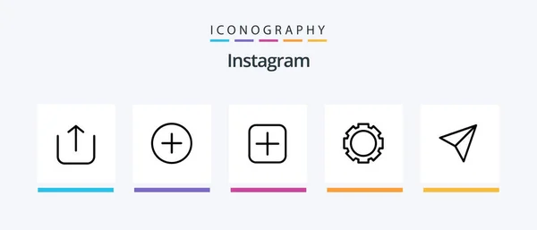 Instagram Line Icon Pack Including Interface Love Profile Sets Gallery — Vettoriale Stock