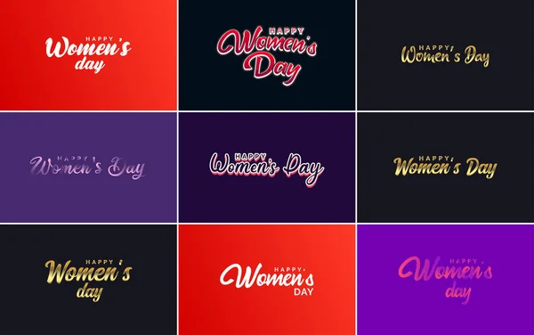 Abstract Happy Women Day Logo Women Face Love Vector Logo — Stockvector