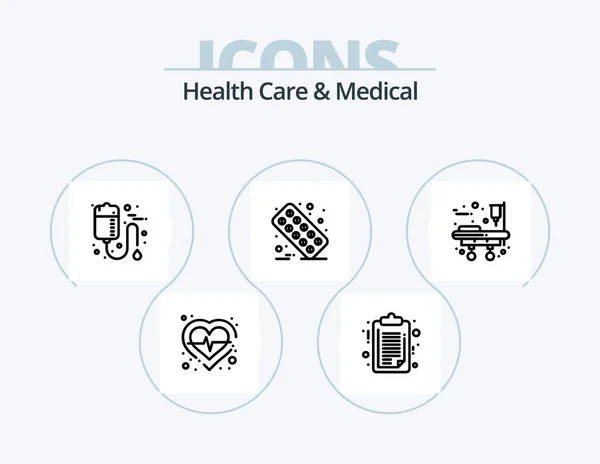 Health Care Medical Line Icon Pack Icon Design Capture Care — Stock Vector