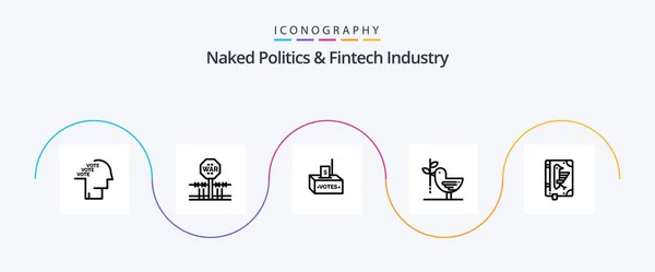 Naked Politics Fintech Industry Line Icon Pack Including Friendship Agreement — Stock Vector