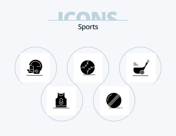 Sports Glyph Icon Pack Icon Design Golf Sport Sport Baseball — Stock Vector