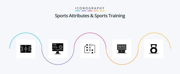 Sports Atributes Sports Training Glyph Icon Pack Including Score Board — Wektor stockowy