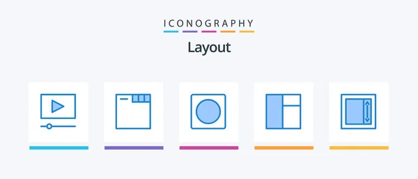 Layout Blue Icon Pack Including Layout Layout Field Creative Icons — Stok Vektör