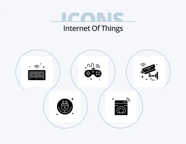 Internet Things Glyph Icon Pack Icon Design Things Internet Washing — Archivo Imágenes Vectoriales
